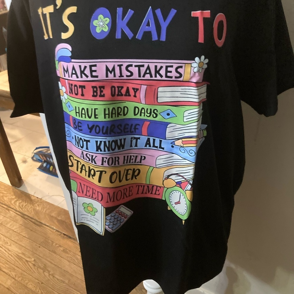 Black Graphic Mental Health T-Shirt in size XL - 2 available. NWOT